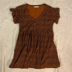 Loose cheetah print mini dress